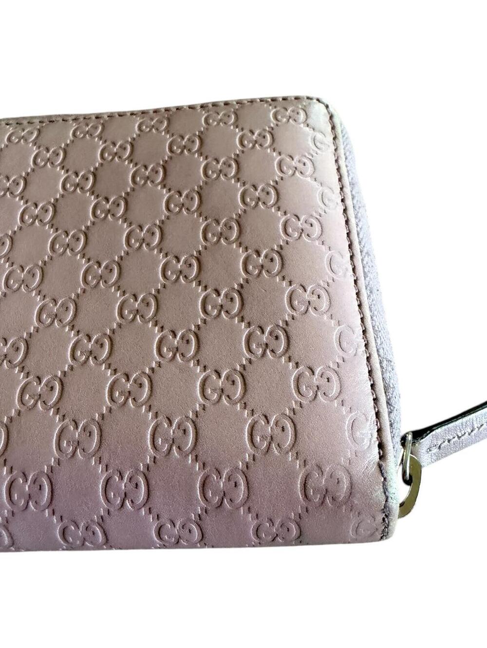 Gucci Pink Microguccissima Bow Wallet Embossed Leather Zip-Around - Picture 7 of 13